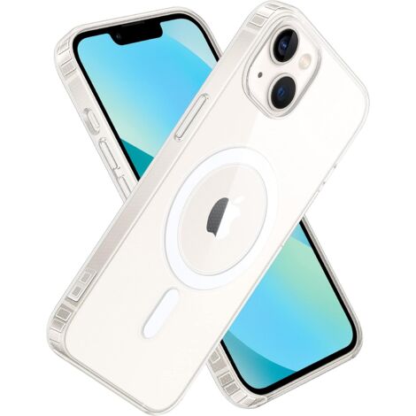 COQUE POUR APPLE IPHONE 14 SILICONE TRANSPARENT DURABLE MAGSAFE A2882 A2649 (1/4)