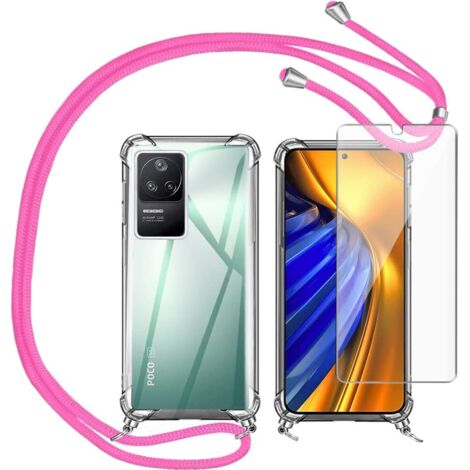 COQUE DE TÉLÉPHONE XIAOMI POCO F4 AVEC SANGLE ROSE (1/5)