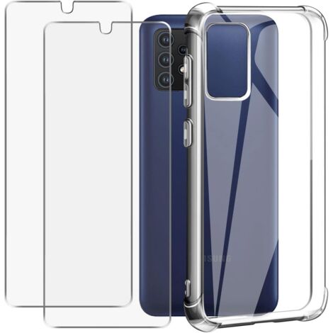 COQUE + 2x VERRE TREMPÉ POUR SAMSUNG GALAXY A73 SILICONE TRANSPARENT (1/5)