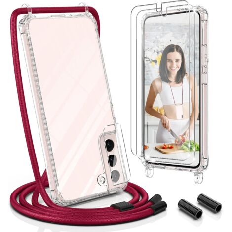 COQUE AVEC LANYARD BORDEAUX SAMSUNG GALAXY S22+ 6,6"" + 2x VERRES TREMPÉS (1/5)