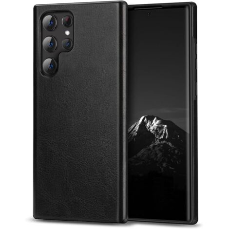 COQUE POUR SAMSUNG GALAXY S22 ULTRA 5G CUIR NOIR (1/5)