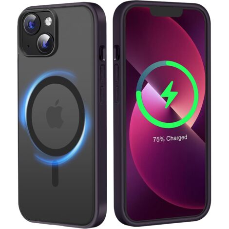 COQUE POUR APPLE IPHONE 14 MAGASAFE ARRIÈRE CADRE EN SILICONE VIOLET (1/5)
