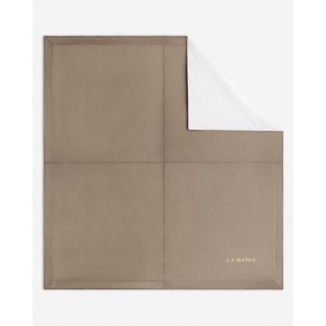 Couvre-lit taupe toucher velours 240x220 cm (1/5)