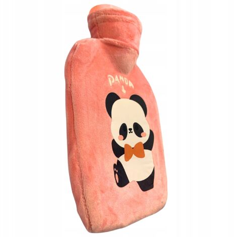 Bouillotte Enfant 400ml Avec Housse Peluche Douce - Anti-Fuite Lapin Rose Pour Chaud Et Froid