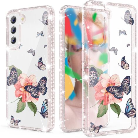COQUE TRANSPARENTE POUR SAMSUNG GALAXY S22 COQUE FLEURS PAPILLONS (1/5)