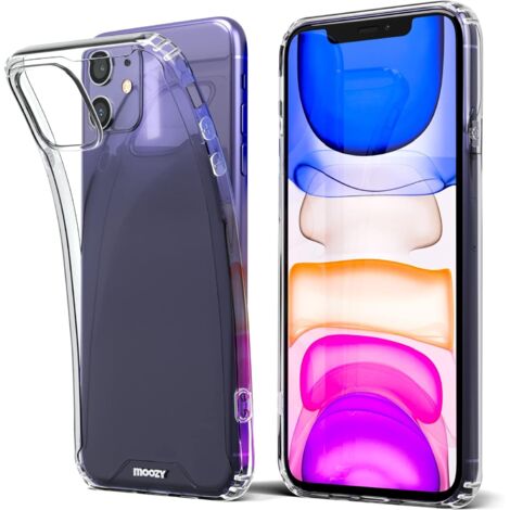 COQUE POUR APPLE IPHONE 11 EN SILICONE TRANSPARENT ARRIÈRE SOLIDE A2111 (1/5)