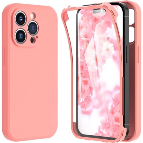 COQUE EN SILICONE ROSE POUR APPLE IPHONE 14 PRO MAX + PROTECTION D'ÉCRAN (1/5)