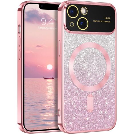 COQUE POUR APPLE IPHONE 14 6.1" SILICONE DOS TRANSPARENT INSERT PAILLETTES (1/5)