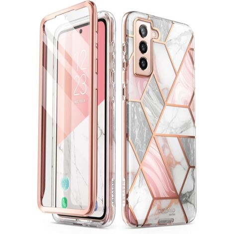 COQUE MARBRE ROSE POUR SAMSUNG GALAXY S22 S22 Plus pare-chocs avant arrière 360° (1/5)