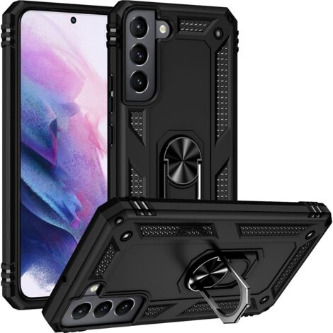 COQUE POUR SAMSUNG GALAXY S22 6.10" ARMOR NOIR ANNEAU RENFORCÉ SM-S901 (1/4)