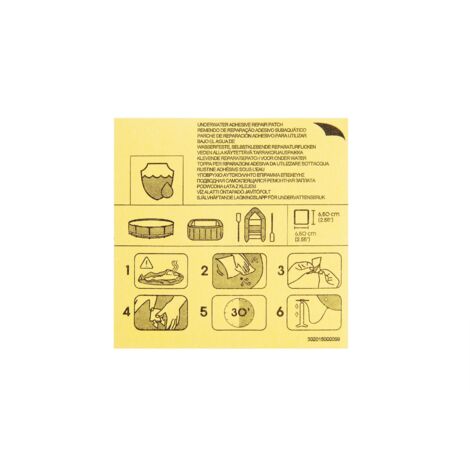 Bestway – Lot de 10 patchs de réparation liner 6,25 x 6,5 cm – Waterproof – Pour réparations étanches de piscine hors-sol