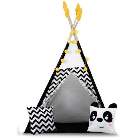 Tipi Tente Enfant 100x100x160cm Avec Guirlande LED, Étoiles Et Accessoires - KIDIZ