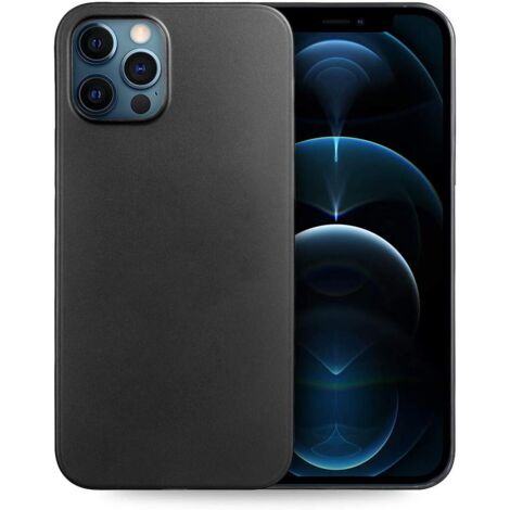 COQUE POUR APPLE IPHONE 12 PRO MAX NOIR ARRIÈRE SOLIDE ÉTUI MINCE (1/5)