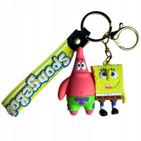 Pendentif Bob L'Éponge émail Argenté - 3,5 Cm, Neuf Sans Emballage, Acier Inoxydable