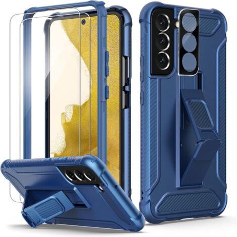 ENSEMBLE COQUE BUMPER POUR SAMSUNG GALAXY S22 5G BLEU MARINE + 2 VERRES TREMPÉS (1/5)