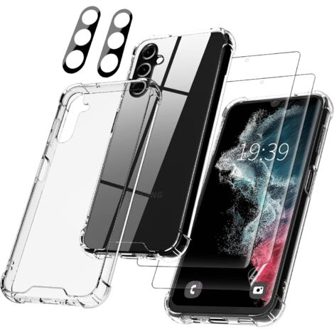 COQUE + 2x FILM HYBRIDE SAMSUNG GALAXY A14 5G SILICONE TRANSPARENT
