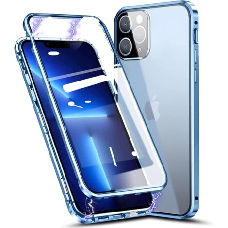 COQUE BLEUE POUR IPHONE 13 PRO MAX ARRIÈRE AVANT 360° (1/5)