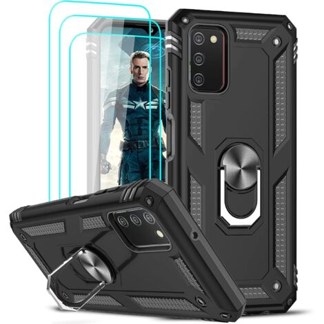 COQUE POUR SAMSUNG GALAXY A03s NOIR ARMOR + 2X VERRE TREMPÉ (1/5)