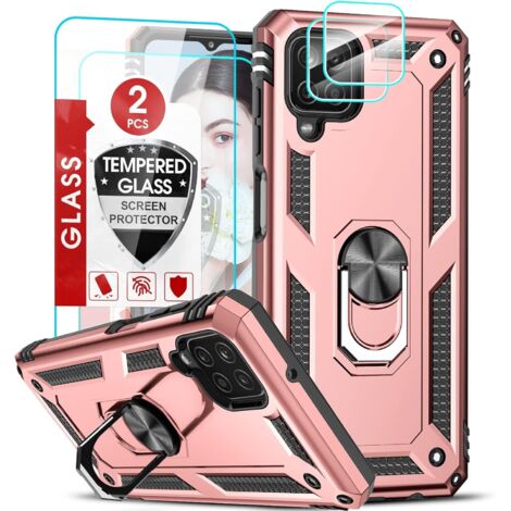 COQUE ROSE POUR SAMSUNG GALAXY A12 2X VERRE TREMPÉ ET PROTECTION APPAREIL PHOTO (1/5)