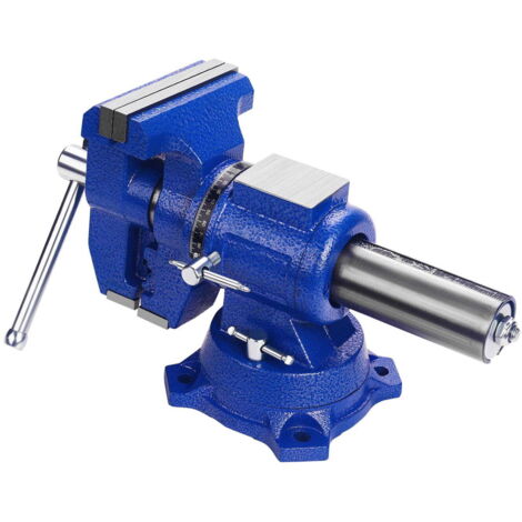 Étau Multifonction Rotatif 360° - Ouverture 100 Mm, En Fonte, Bleu - Pour Fraiseuse, Ponceuse, Travaux Précision
