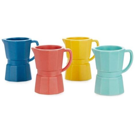 Ensemble de 4 tasses à expresso et moka en céramique, colorées (1/5)