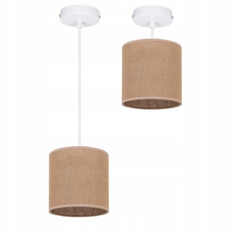LAMPE SUSPENDU DE PLAFOND, ABAT-JOUR TUBE DE JUTE BOHO (1/2)