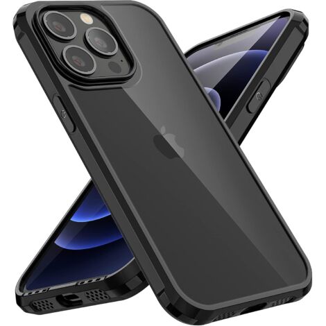 COQUE POUR APPLE IPHONE 13 PRO NOIR TRANSPARENT ARRIÈRE (1/5)
