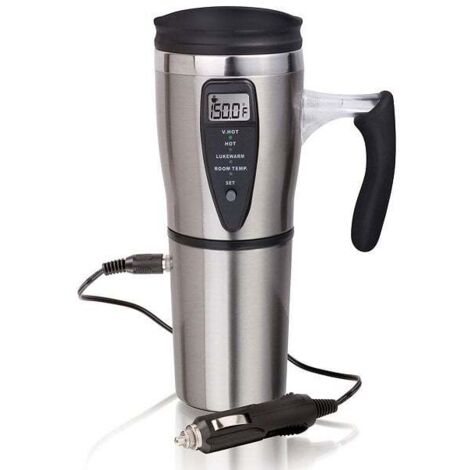 TASSE À CAFÉ THERMIQUE POUR LA VOITURE TASSE CHAUFFANTE POUR VOITURE 12V Acier