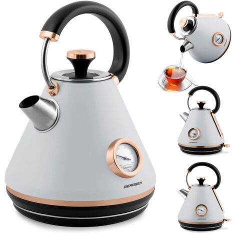 Bouilloire électrique 1,7L – Thermomètre intégré – Boîtier métal finition mate – Puissance 1850-2200W – Base pivotante 360° - BD-701