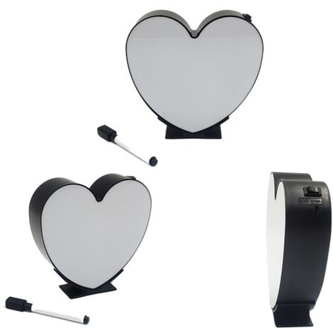 Lampe LED en forme de cœur avec bloc-notes romantique pour la chambre à coucher sur un bureau pour ordinateur portable (1/5)