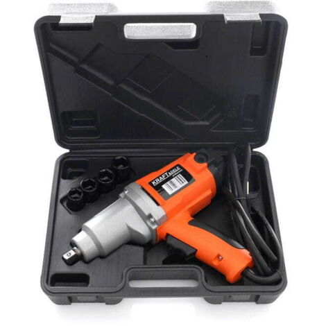 Clé à chocs 2000 W 800 Nm – Vitesse 2300 tr/min – Poignée antidérapante – Coffret avec 4 douilles renforcées