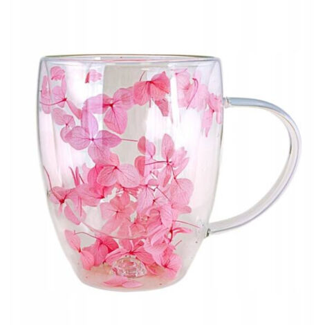Verre isotherme ECARLA à double fond et décor d'hortensia rose SZK77 300 ml (1/4)