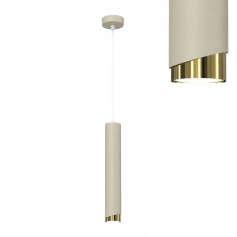 Gratuit. Suspension tube GU10, glaçon beige or Biseau, orientable (1/5)