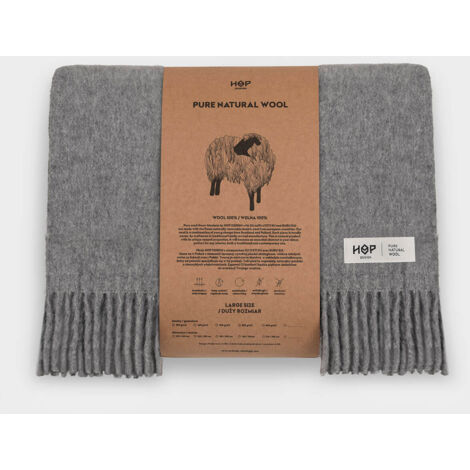Couverture Jetable En Pure Laine Tweedmill - Gris Et Crème, Cottage, Neuve