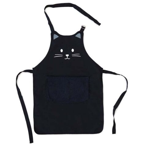 Tablier de cuisine pour femme Chaton Chat noir drôle avec imprimé (1/5)