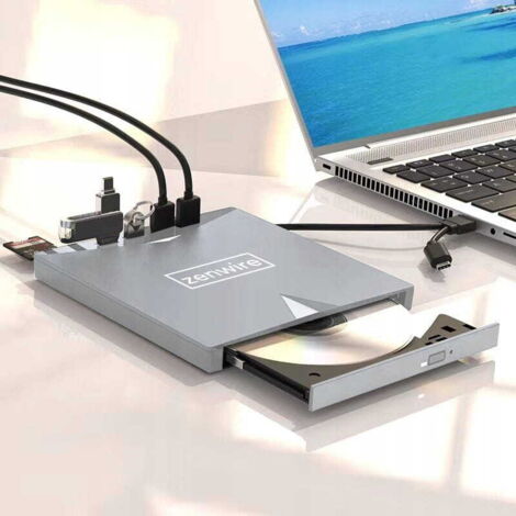 Lecteur DVD Silver type c/usb 3.0 2 en 1 Hub H61