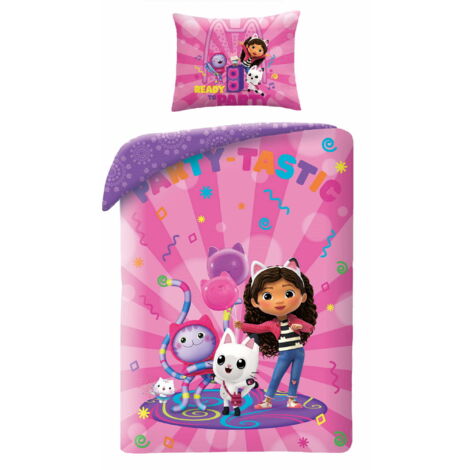 Parure de lit enfant 140 x 200 cm Gabi Cat House Microfibre
