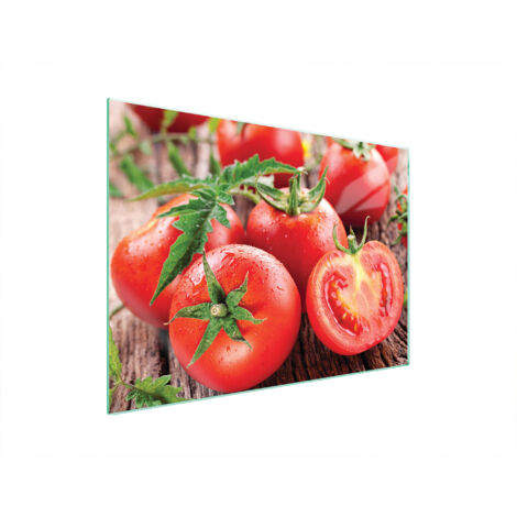 PLAQUE DE PROTECTION EN VERRE POUR POÊLE 70x52 TOMATES (1/5)