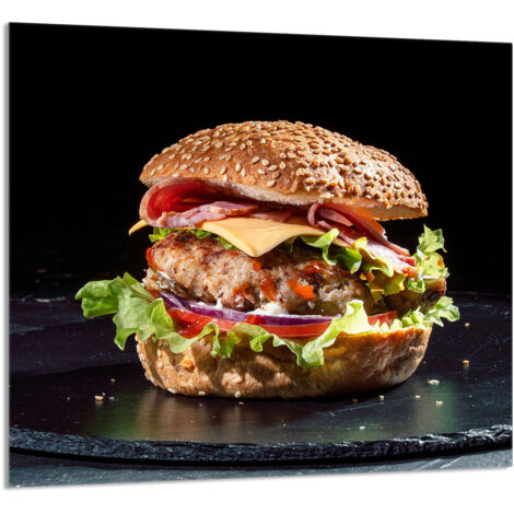 PANNEAU DE VERRE POUR CUISINE 65x60 Hamburger (1/5)
