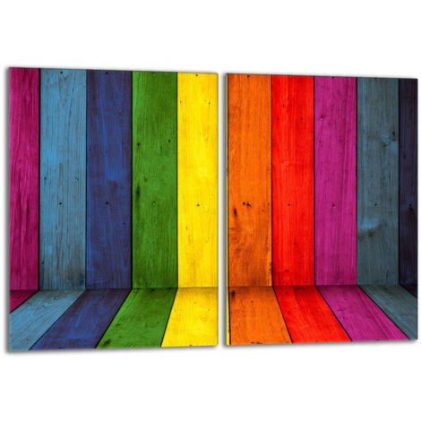 Plaque de protection en verre pour poêle 2x40x52 Coloré (1/5)