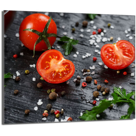 Plaque de protection en verre pour poêle 60x52 Tomate (1/5)