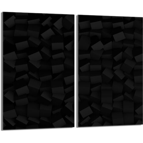 Plaque de protection en verre pour poêle 2x30x52 Noir (1/5)