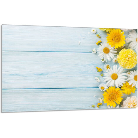 Plaque de protection en verre pour poêle 80x52 Camomille (1/5)