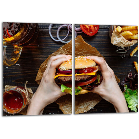 Plaque de protection en verre pour la cuisinière 2x40x52 Hamburger (1/5)