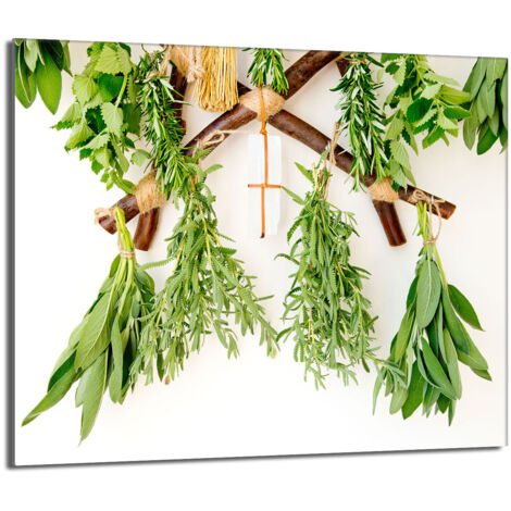 Protection de cuisinière en verre 60x52 Herbes