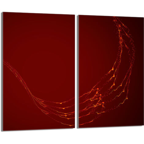 Plaque de protection en verre pour poêle 2x30x52 Rouge (1/5)