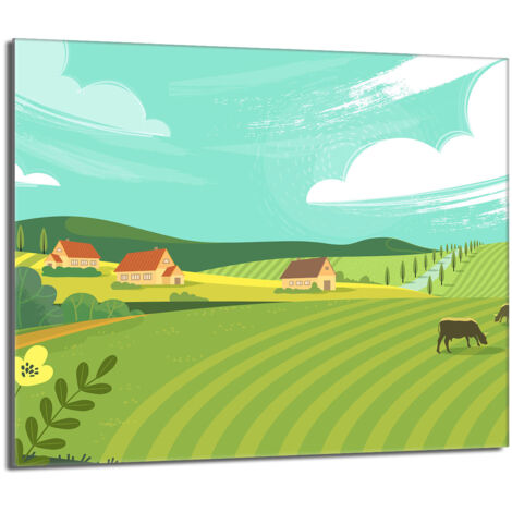 Plaque de protection en verre pour poêle 60x52 Village (1/5)