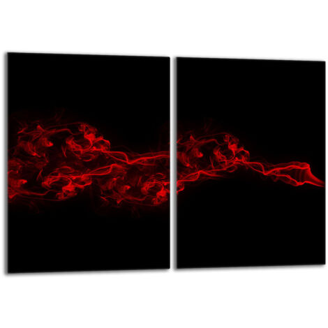 Plaque de protection en verre pour poêle 2x40x52 Noir (1/5)
