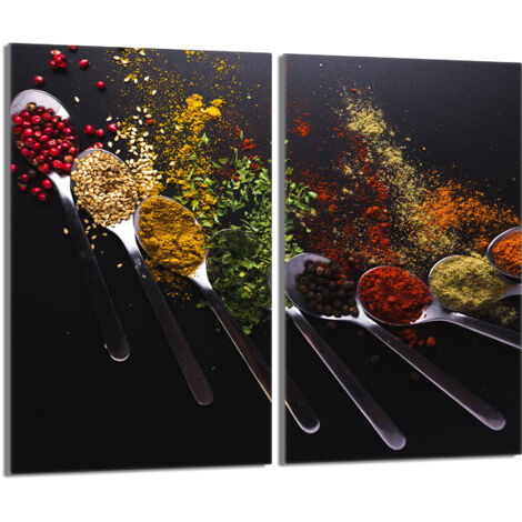 Plaque de protection en verre pour la cuisinière 2x30x52 Épices (1/5)