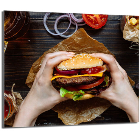Plaque de protection en verre pour la cuisinière 60x52 Hamburger (1/5)